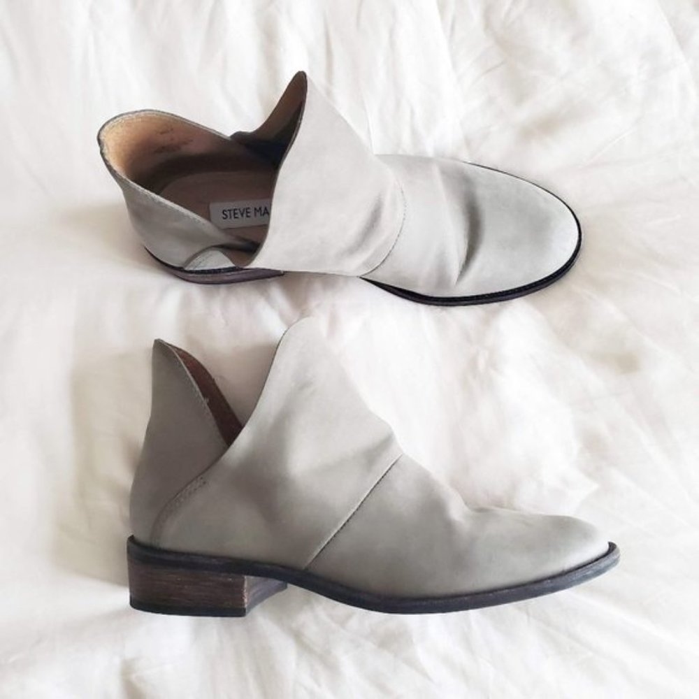 Steve Madden Grey Nubuck Ankle Wila Booties 8